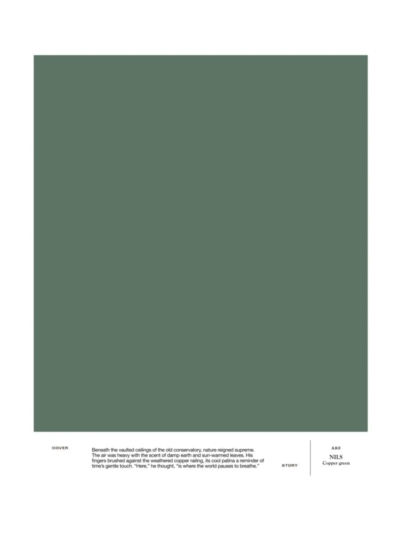 Maalit<Cover Story Sävymalli AR3 NILS - copper green