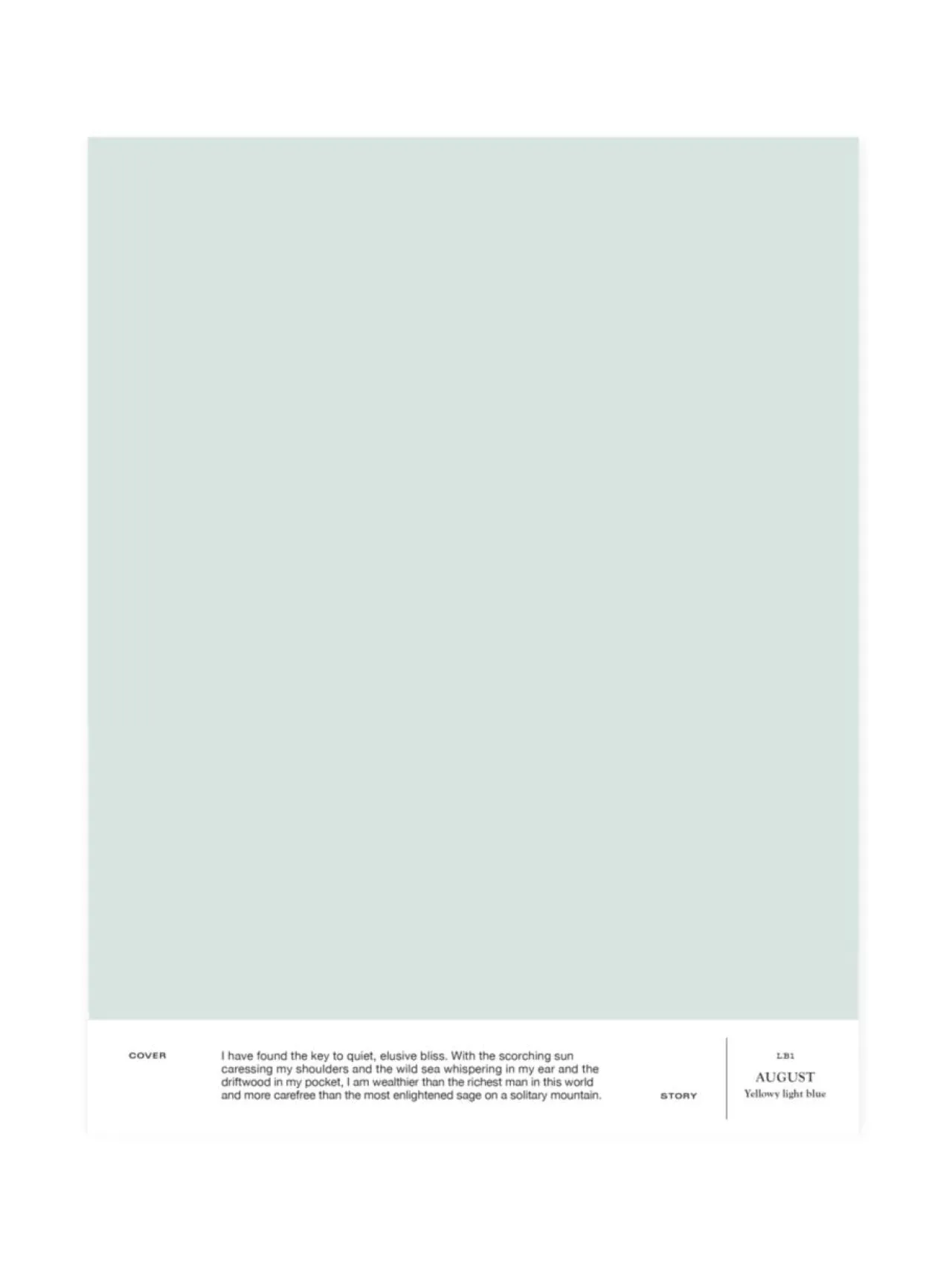 Maalit<Cover Story Sävymalli LB1 AUGUST - yellowy light blue