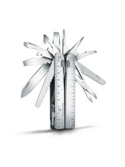 Retkeilytarvikkeet<Victorinox Swiss Army Knives SwissTool X nahkakotelossa ROSTERI