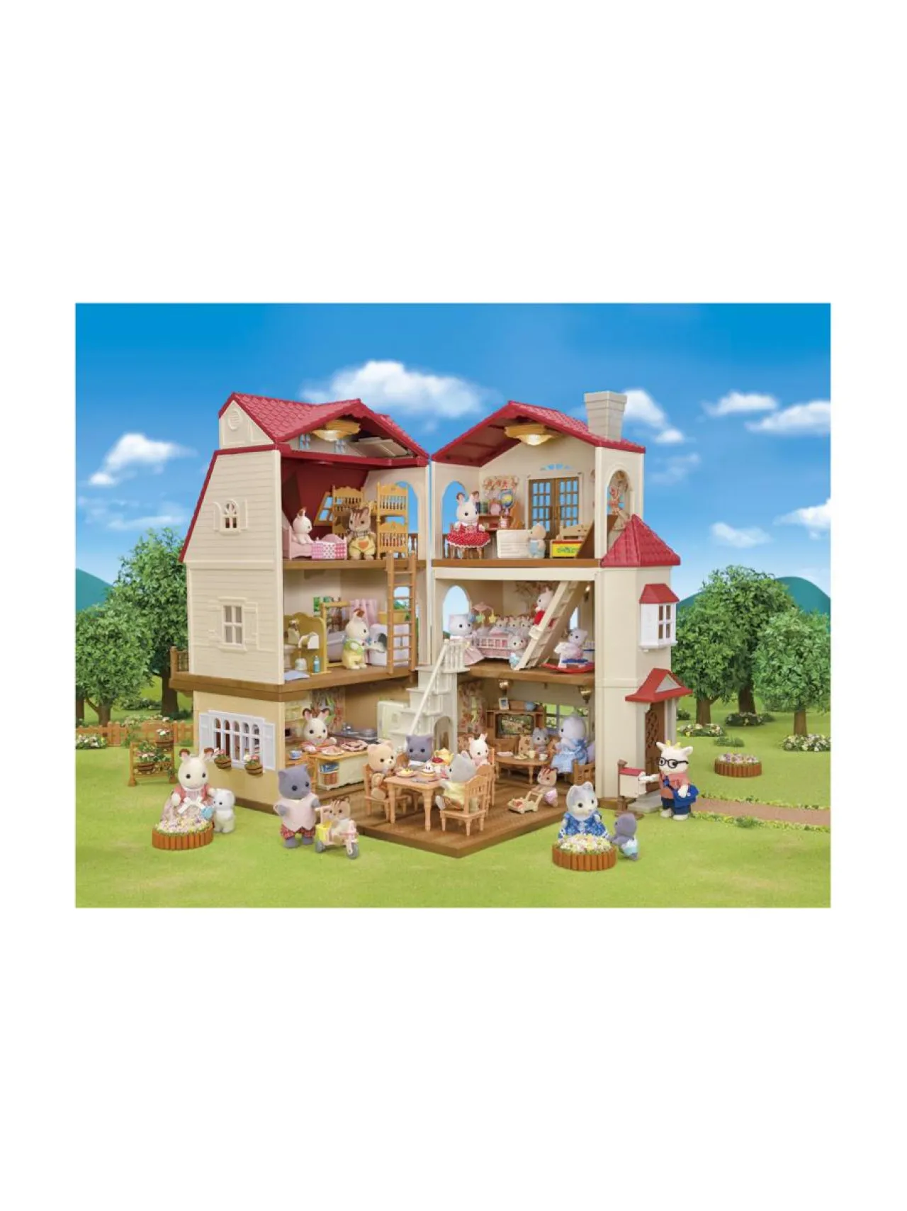 Figuurit & Interaktiiviset Lelut<SYLVANIAN FAMILIES Nukketalo Punakattoinen maalaistalo