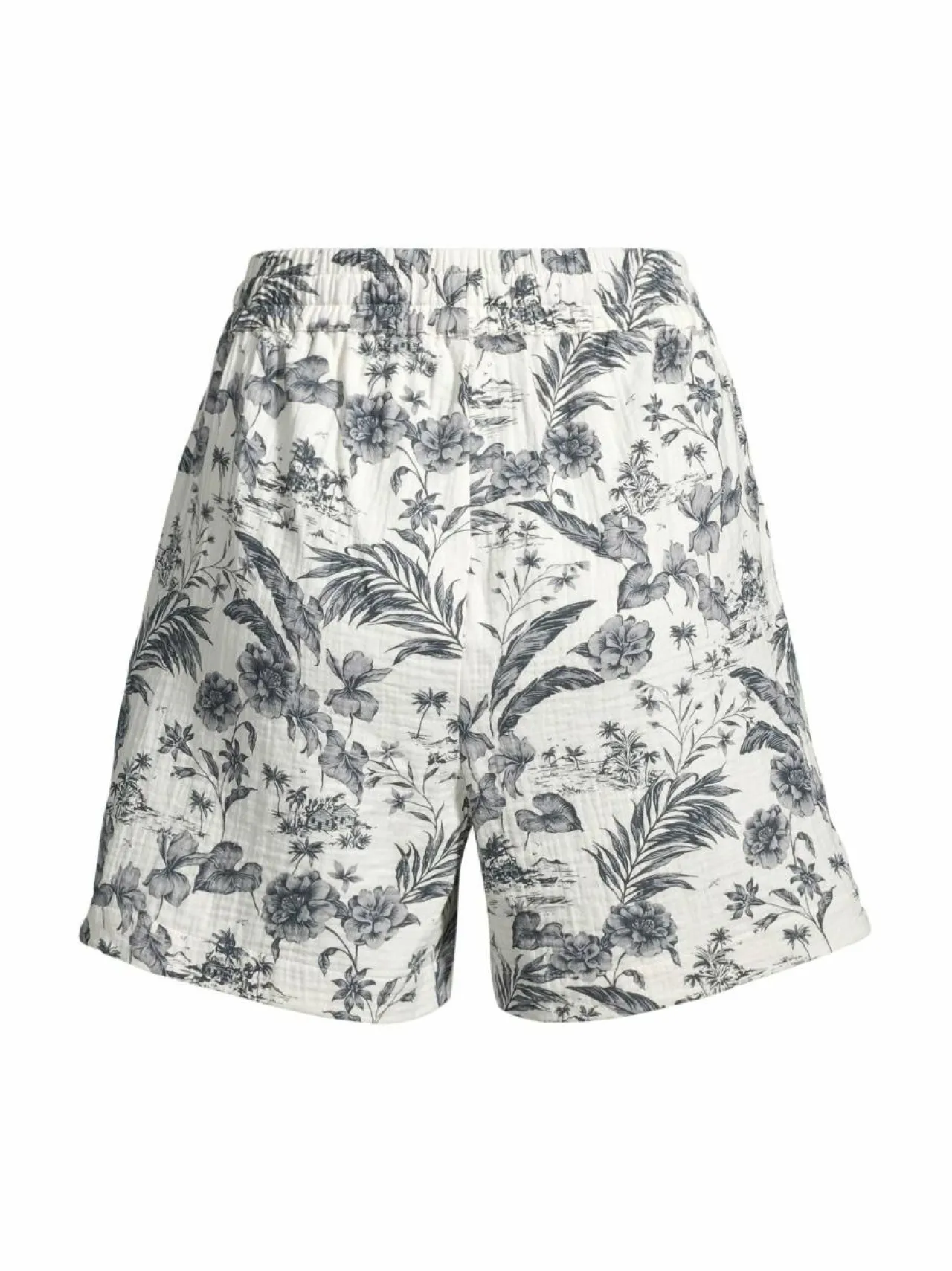Yö- & Oloasut<A+more Tahiti-musliinishortsit OFF WHITE/BLACK