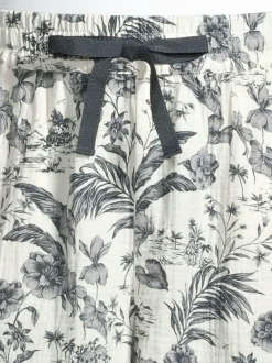 Yö- & Oloasut<A+more Tahiti-musliinishortsit OFF WHITE/BLACK