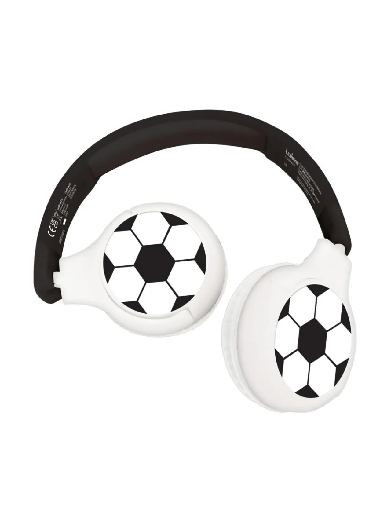 Luovuus & Oppiminen<Lexibook Taitettavat 2in1 Bluetooth kuulokkeet jalkapallokuvioinnilla äänenvoimakkuuden rajoittimella