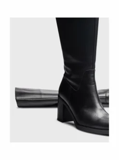 Saappaat<Wonders Tall Boot Block Heel -nahkasaapaat ISY NEGRO