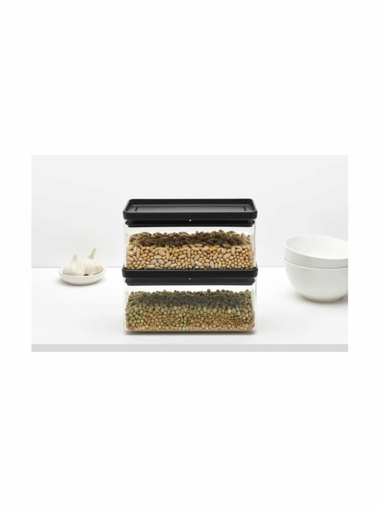 Keittiötarvikkeet<Brabantia Tasty+Stackable -säilytysastia 1,5 l CHARCOAL DARK GREY
