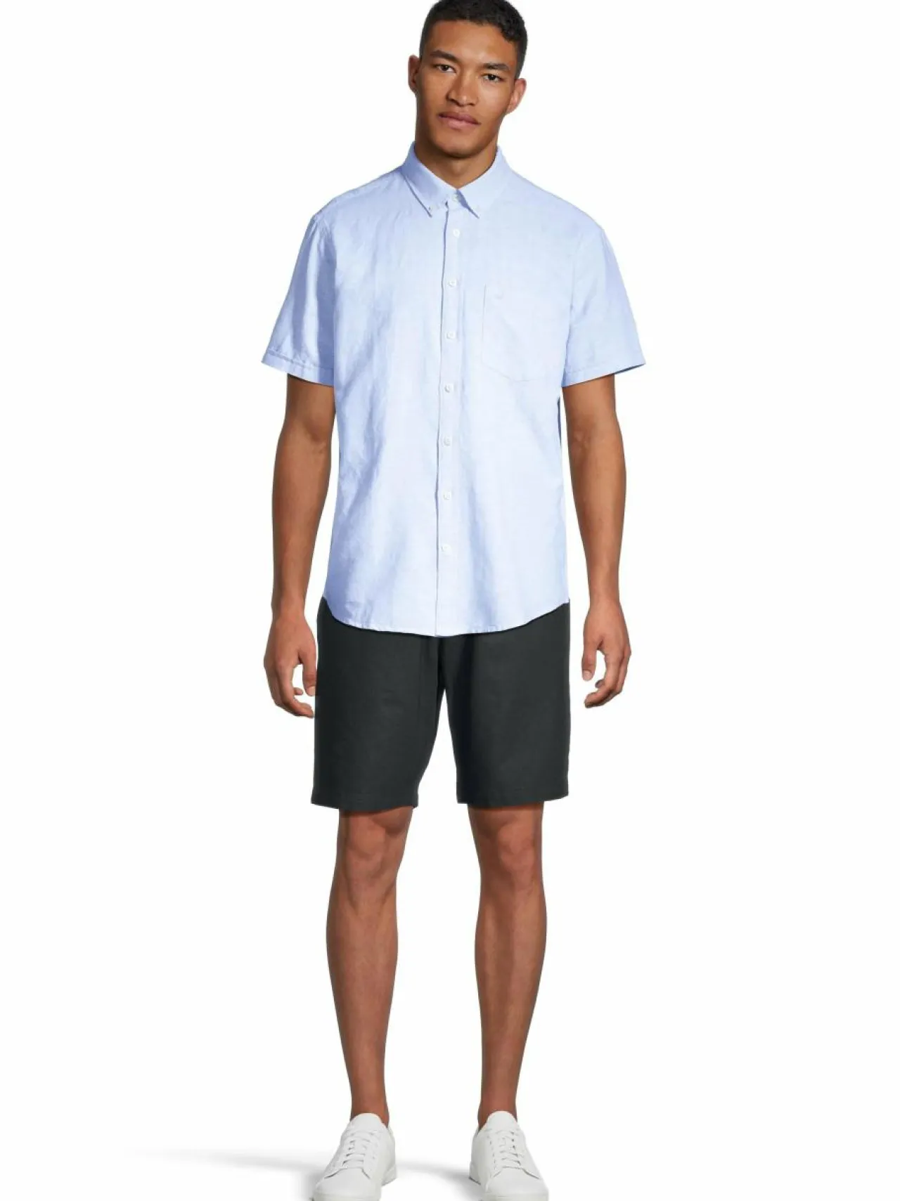 Housut<CONSTRUE Taustin-puuvilla-pellavashortsit BLACK