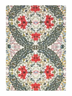 Huivit & Kaulaliinat<A+more Teija-viskoosihuivi 100 x 180 cm OFFWHITE/BLUE/RED