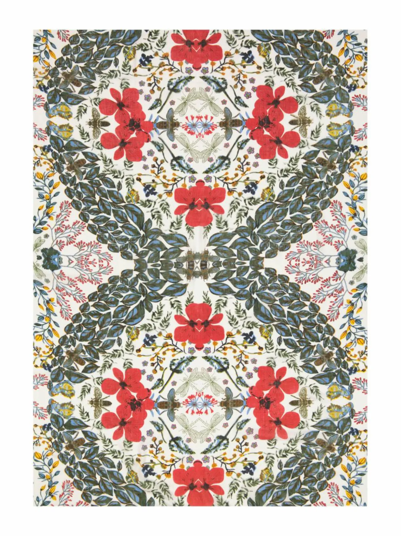 Huivit & Kaulaliinat<A+more Teija-viskoosihuivi 100 x 180 cm OFFWHITE/BLUE/RED