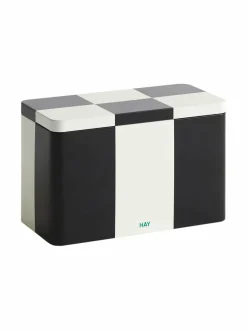 Koriste-Esineet<HAY Tin Container Medium -säilykerasia BLACK AND OFF-WHITE