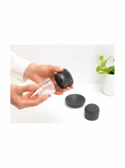 Keittiötarvikkeet<Brabantia Tiskiharja saippuatäytöllä DARK GREY