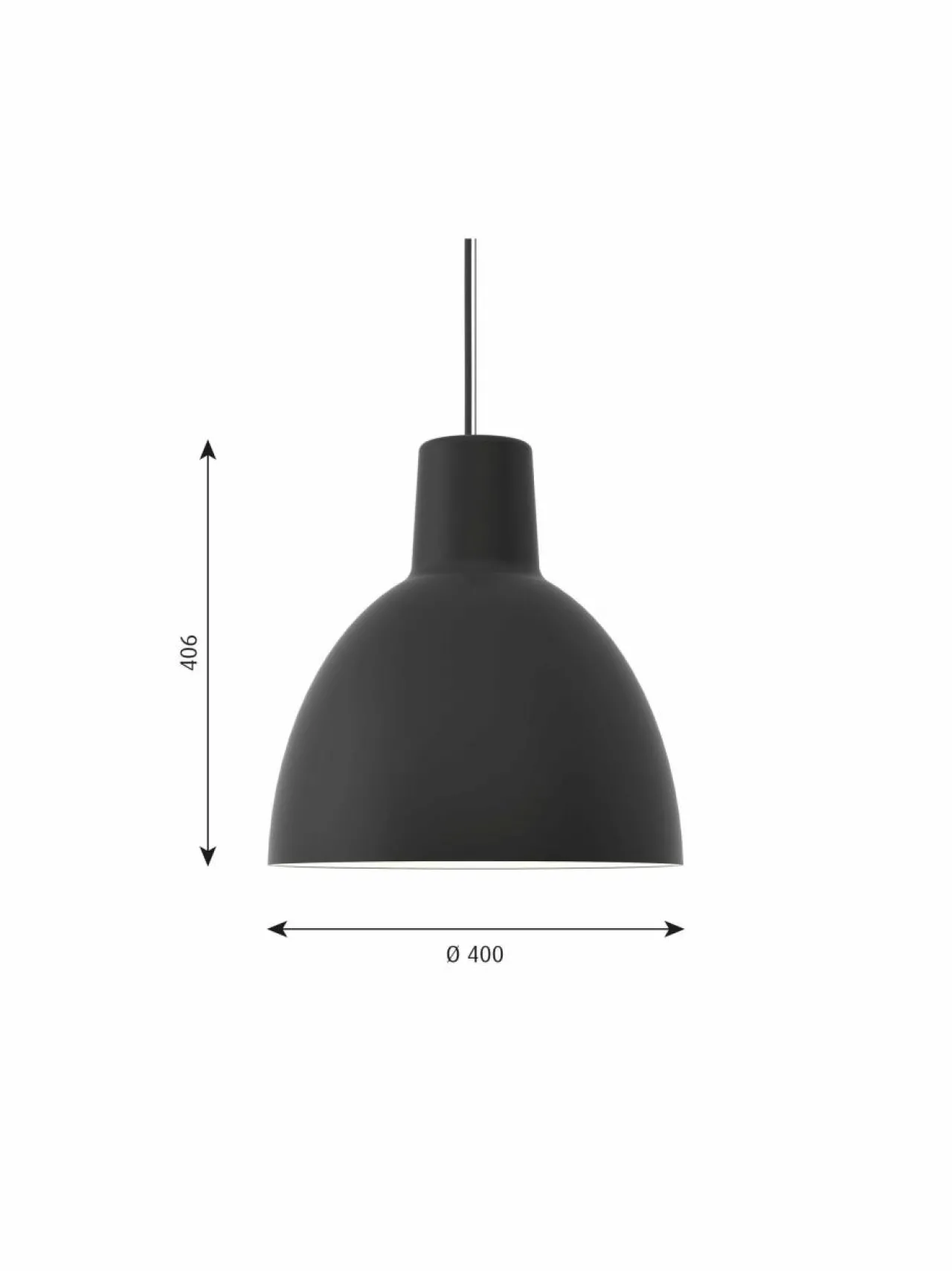Kattovalaisimet<Louis Poulsen Toldbod-riippuvalaisin Ø 40 cm BLACK