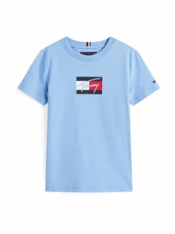T-Paidat|T-Paidat<Tommy Hilfiger Tommy Script Flag t-paita C14 CLOUDY BLUE