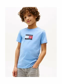 T-Paidat|T-Paidat<Tommy Hilfiger Tommy Script Flag t-paita C14 CLOUDY BLUE