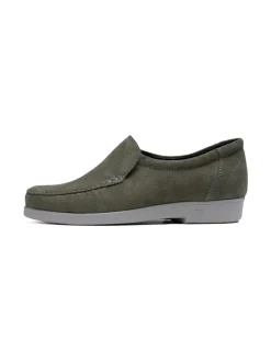 Kävelykengät & Loaferit<Pomar TOPI Miesten mokkasiinit MOSS SUEDE/GREY SOLE
