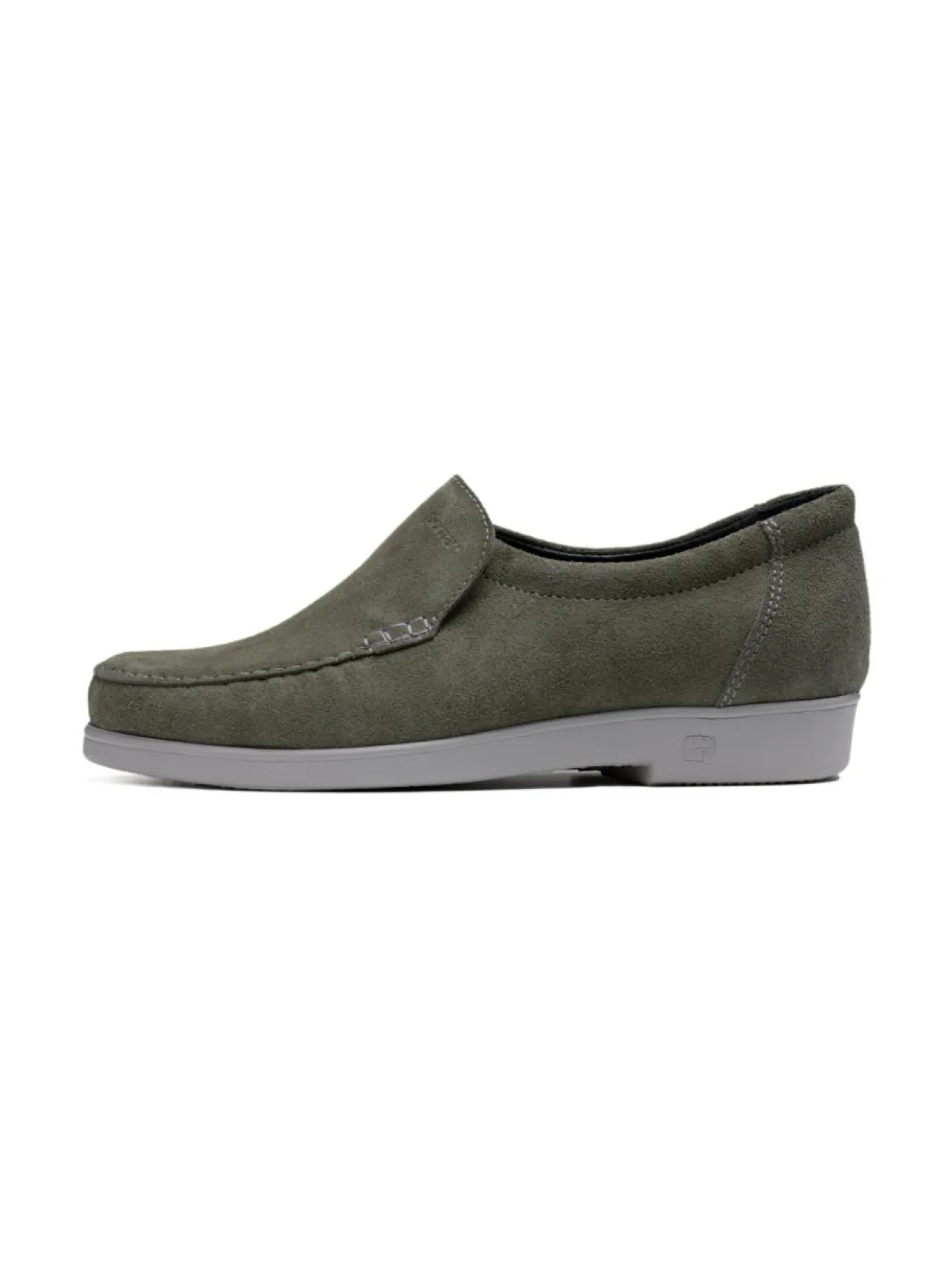Kävelykengät & Loaferit<Pomar TOPI Miesten mokkasiinit MOSS SUEDE/GREY SOLE