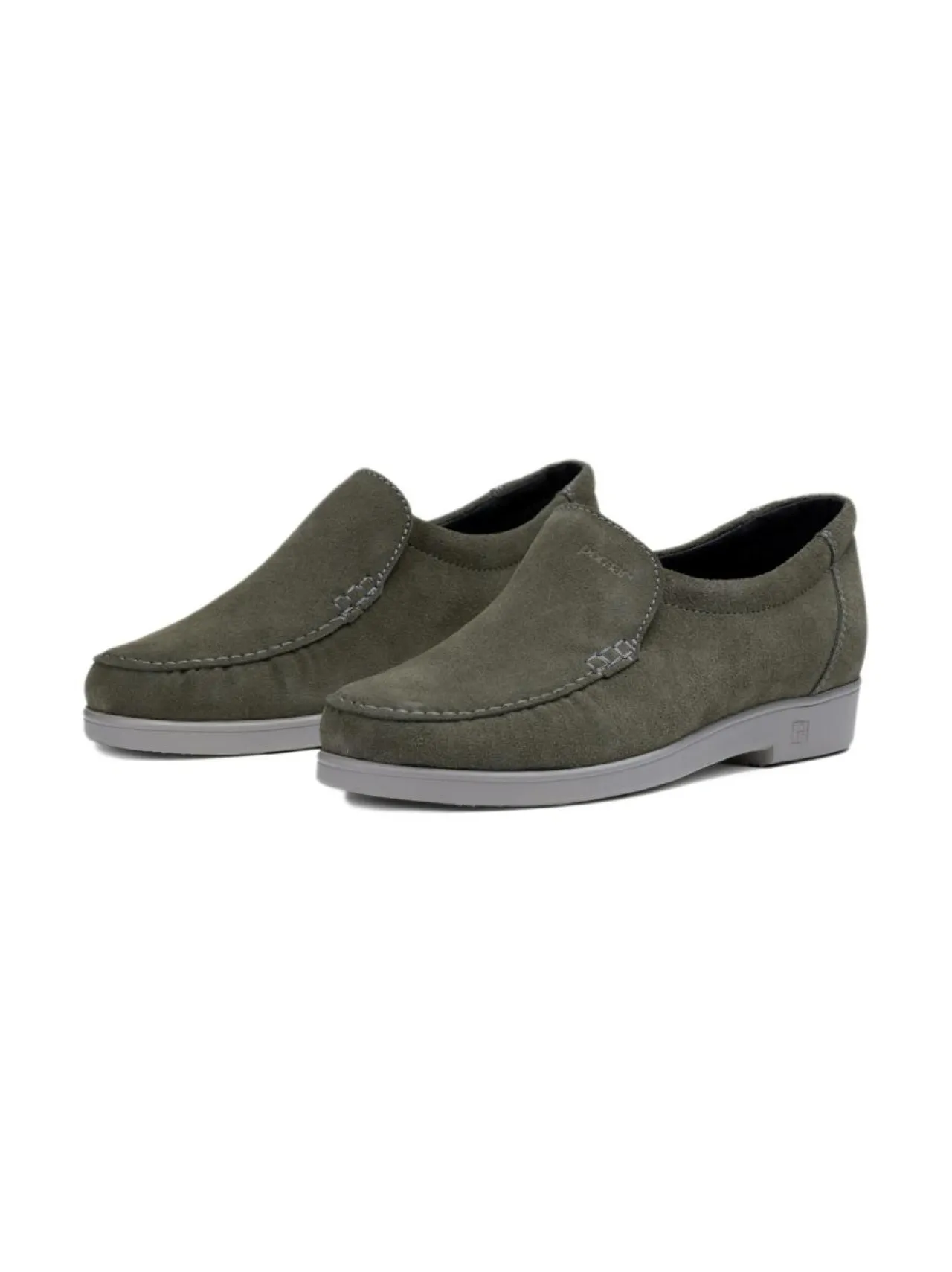Kävelykengät & Loaferit<Pomar TOPI Miesten mokkasiinit MOSS SUEDE/GREY SOLE
