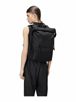 Reput|Reput<Rains Trail Rolltop W3 - vedenpitävä reppu 01 BLACK