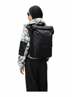 Reput|Reput<Rains Trail Rolltop W3 - vedenpitävä reppu 01 BLACK