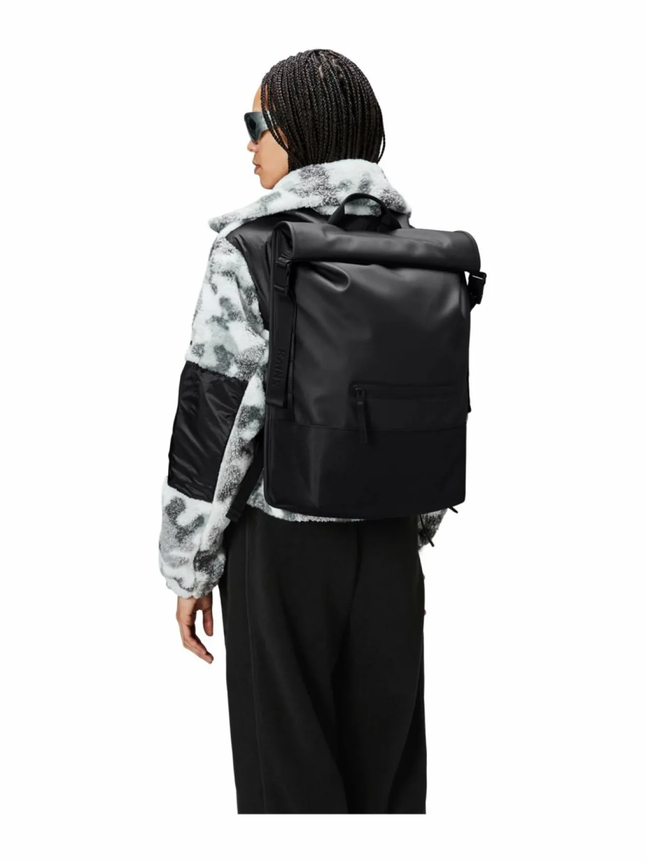 Reput|Reput<Rains Trail Rolltop W3 - vedenpitävä reppu 01 BLACK