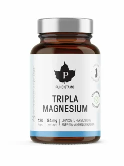 Vitamiinit<Puhdistamo Tripla Magnesium -ravintolisä, 120 kaps