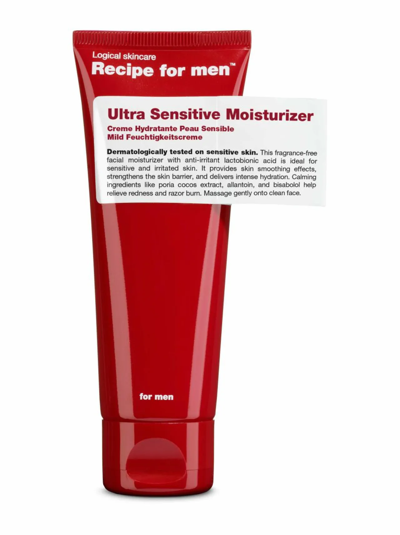 Recipe for men Ultra Sensitive Moisturizer -kosteusvoide, 75 ml^ Kasvojenhoito