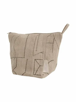Toiletti- & Meikkilaukut<Saana ja Olli Unien Talo -kosmetiikkalaukku hampusta BEIGE FABRIC, BLACK PRINT