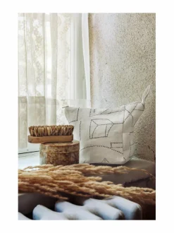 Toiletti- & Meikkilaukut<Saana ja Olli Unien Talo -kosmetiikkalaukku hampusta BEIGE FABRIC, BLACK PRINT