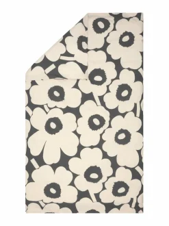 Liinavaatteet<Marimekko Unikko-pussilakana 910 CHARCOAL, OFF WHITE