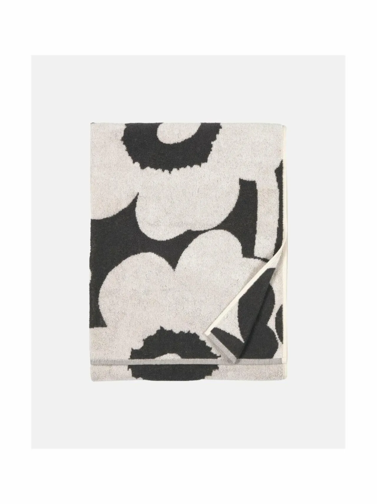 Kylpyhuonetekstiilit<Marimekko Unikko-pyyhe 190 CHARCOAL, OFF WHITE