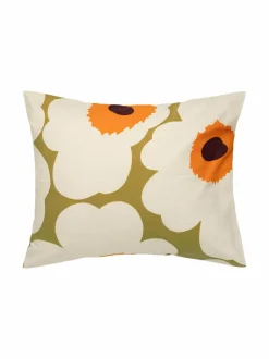 Liinavaatteet<Marimekko Unikko-tyynyliina 841 CARAMEL,CREAM,WARM ORANGE