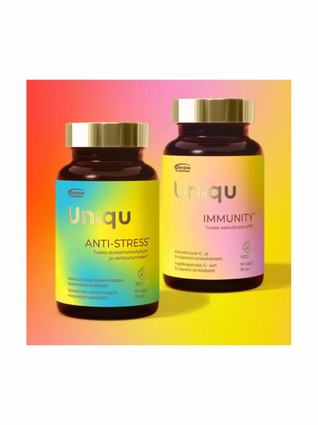 Uniqu Anti-Stress 60tabl. & Immunity 90tabl.^ Apteekin Terveystuotteet