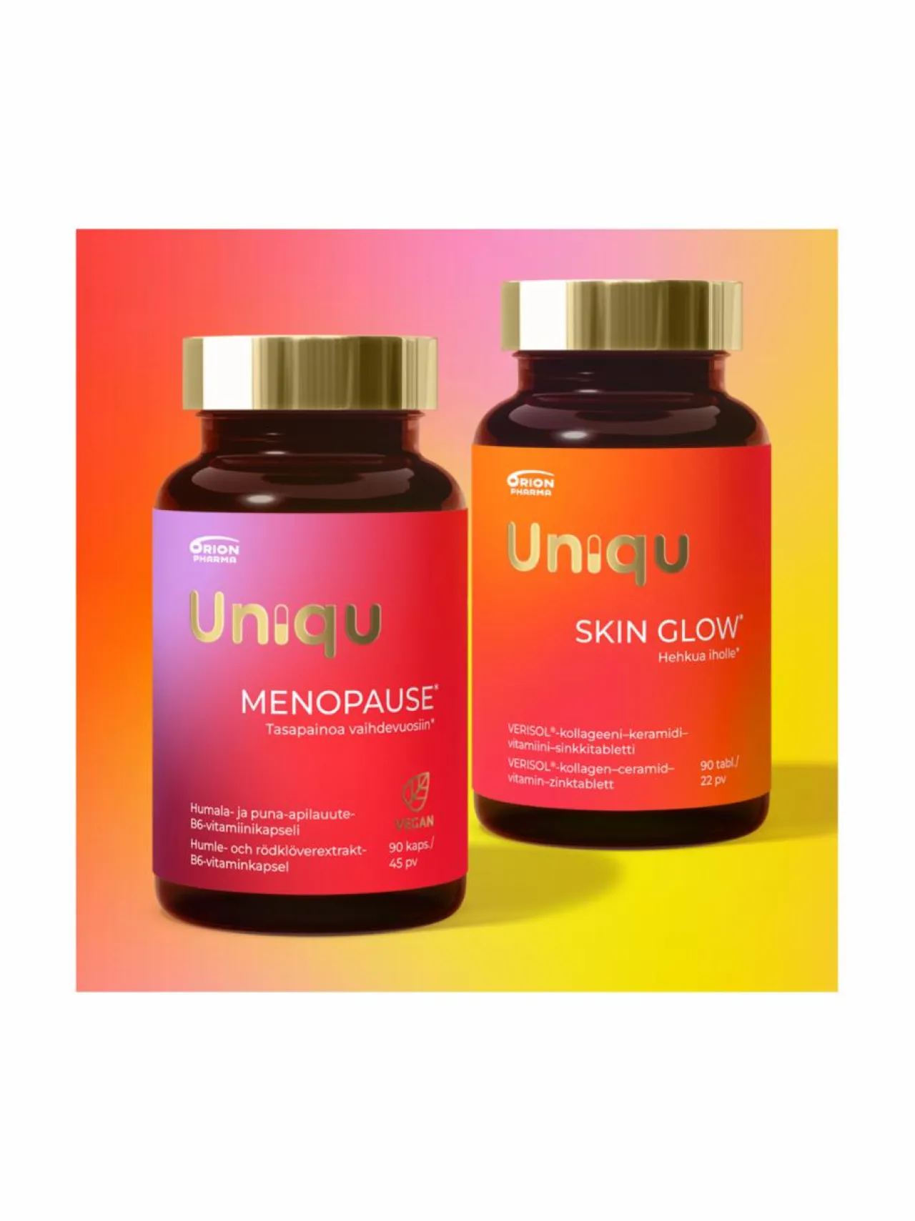 Uniqu Menopause 90kaps. & Skin Glow 90kaps.^ Apteekin Terveystuotteet