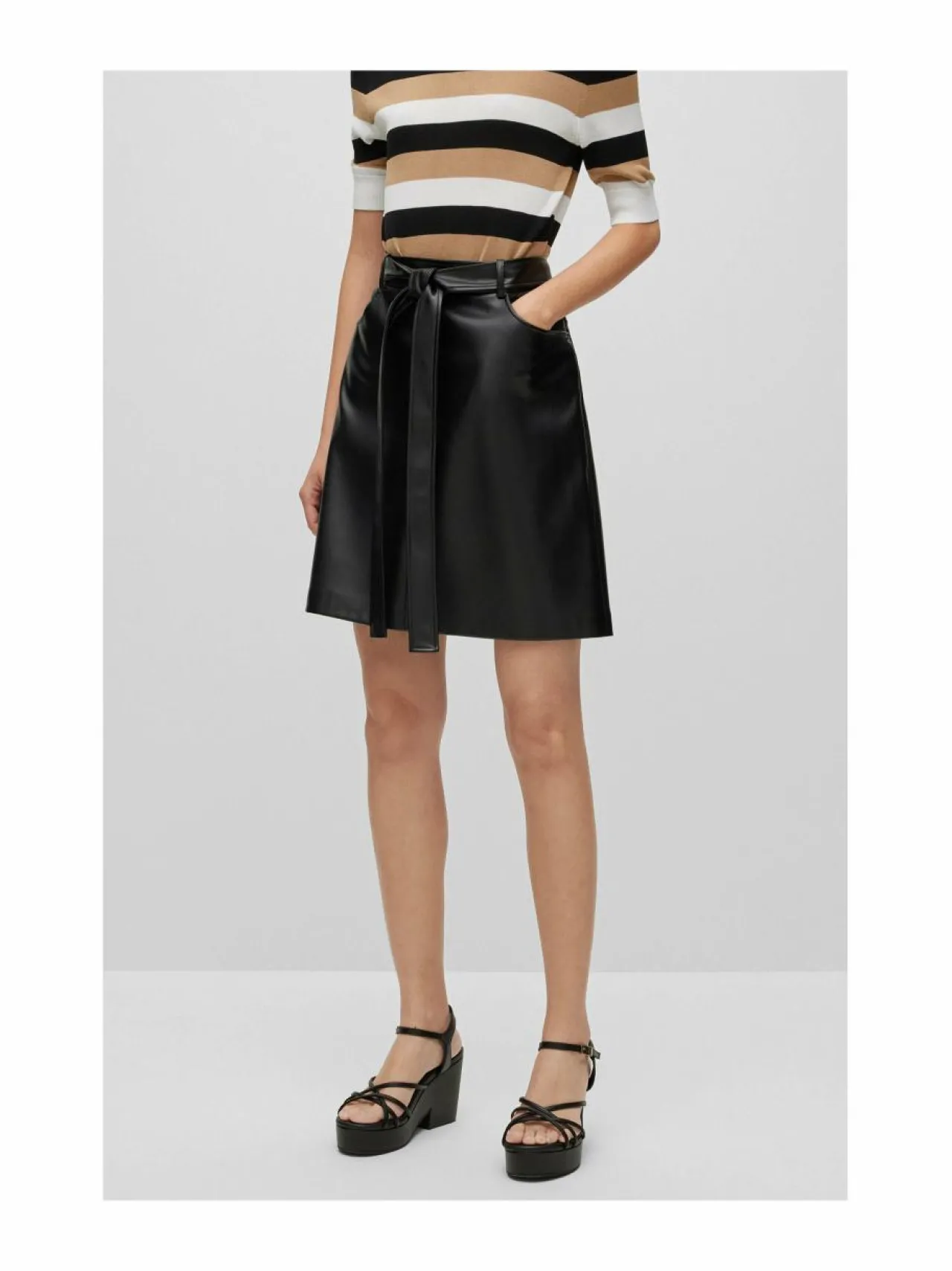 Hameet<BOSS Velipa-tekonahkahame 001 BLACK