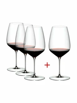 Lasit<Riedel Veloce Cabernet / Merlot -punaviinilasit 4 kpl TRANSPARENT