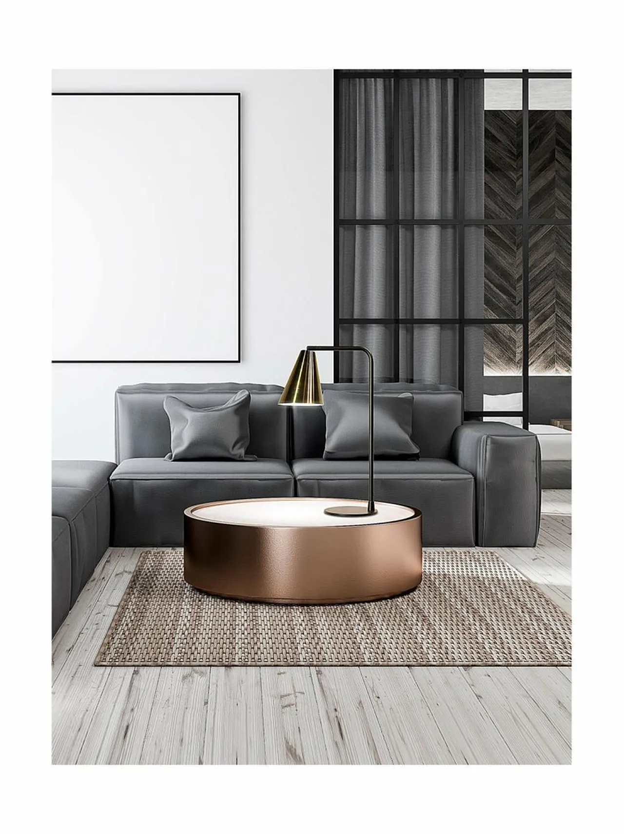 Pöytävalaisimet<Design by Grönlund Vigo-pöytävalaisin 56 cm 05 BLACK / ANTIQUE BRASS