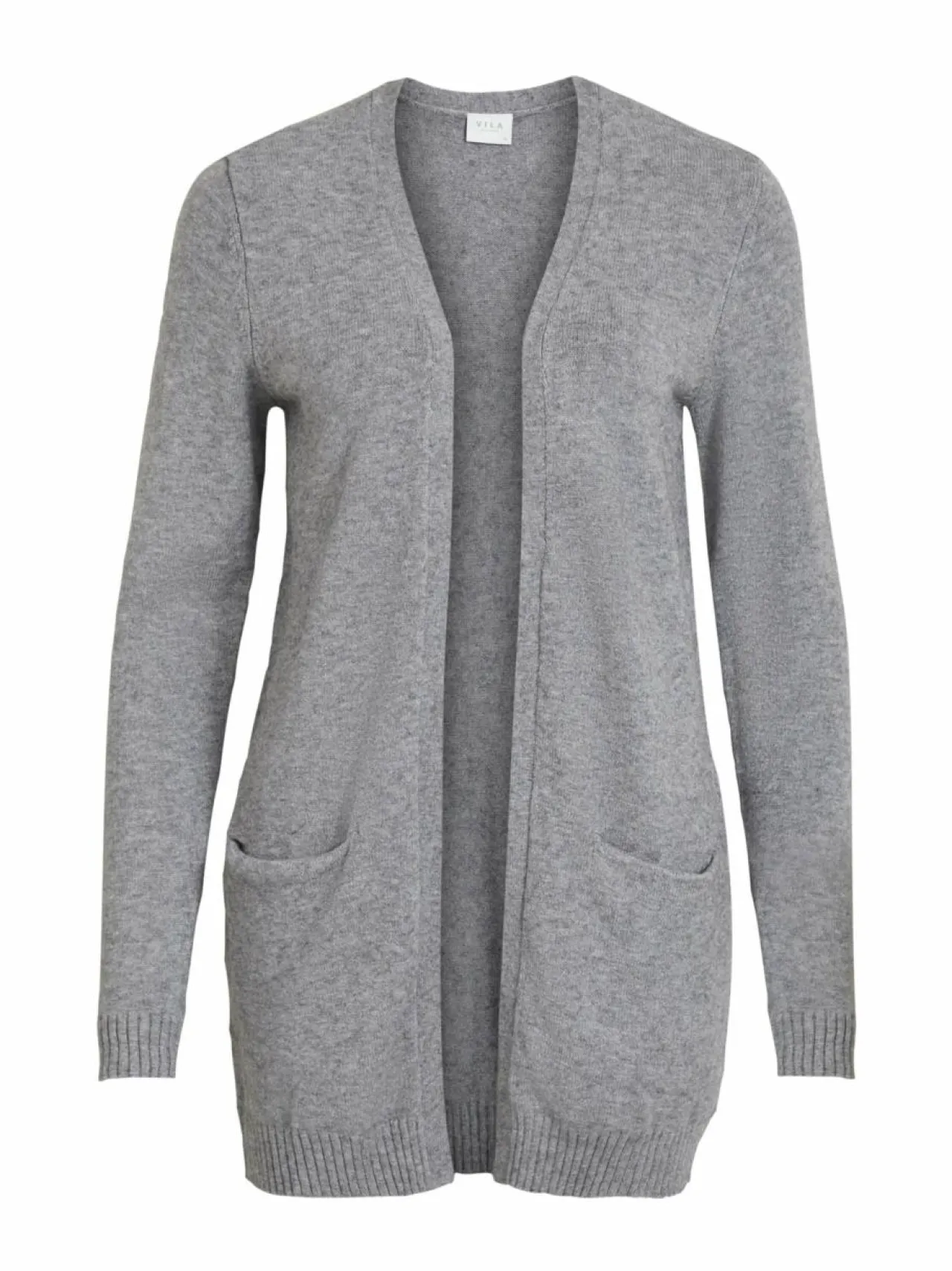 Neuleet<Vila Viril-avoin neuletakki MEDIUM GREY MELANGE