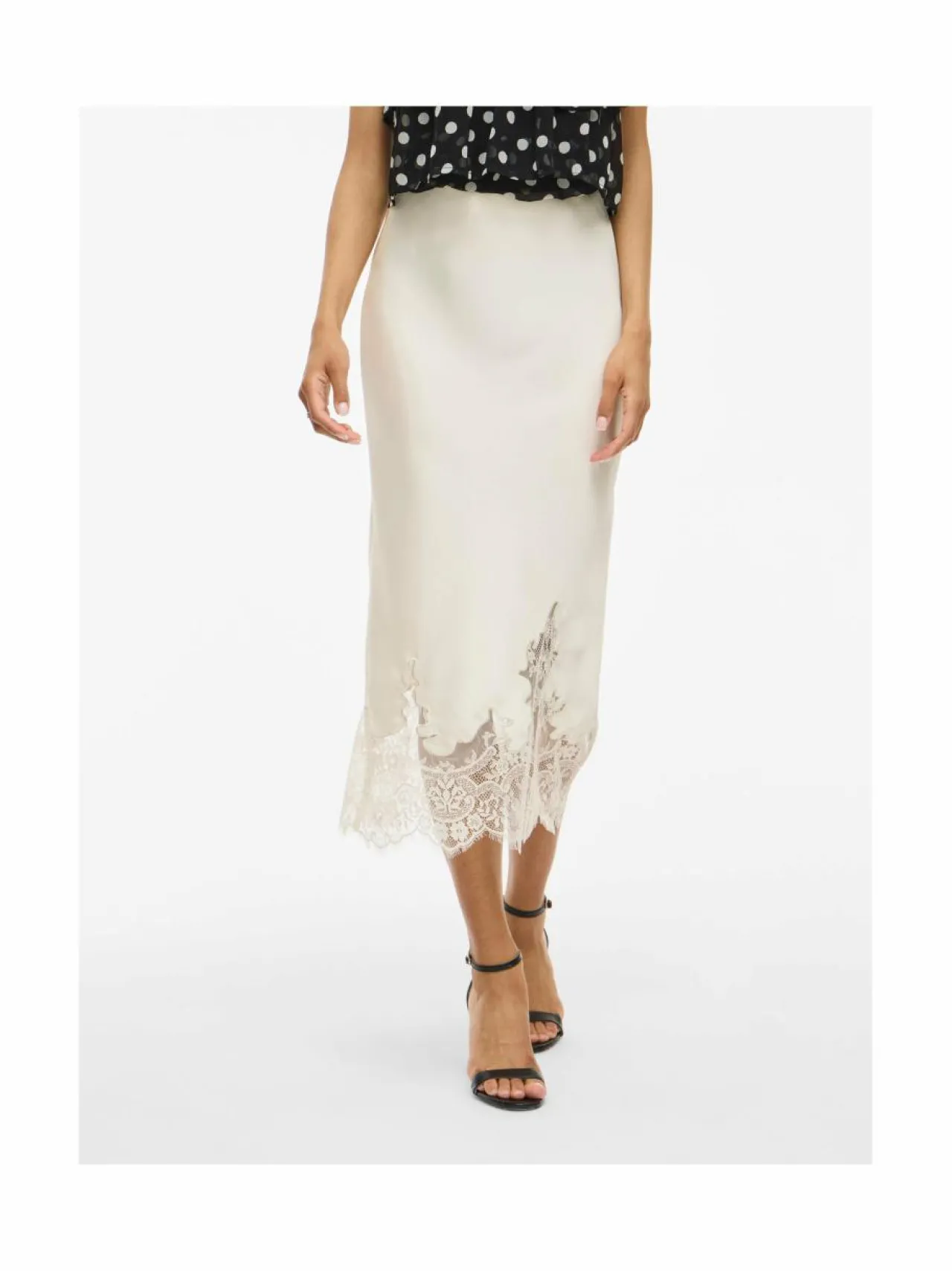 Hameet<Vila Visabel Lace Detail -midihame BIRCH