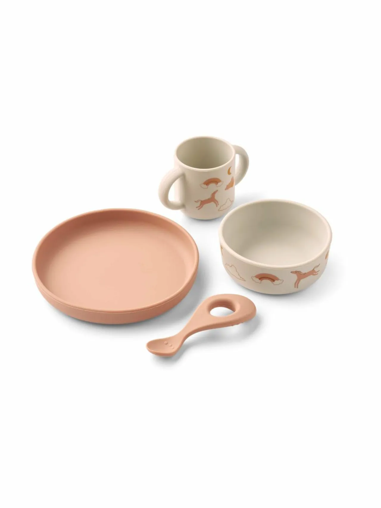 Lasten Ruokailu<Liewood Vivi Printed Tableware -ruokailusetti 2336 DREAM / ECRU