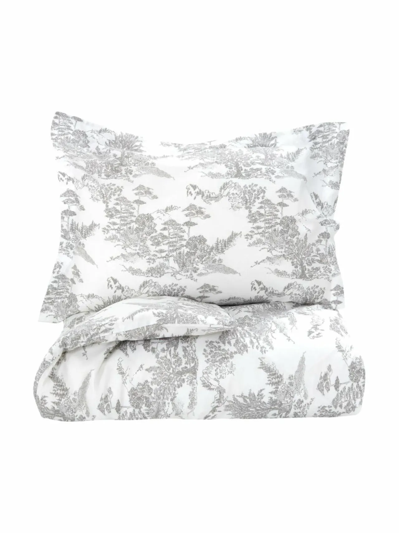 Liinavaatteet<Villa Stockmann Wald-pussilakana SOFT WHITE/GREY COMBO
