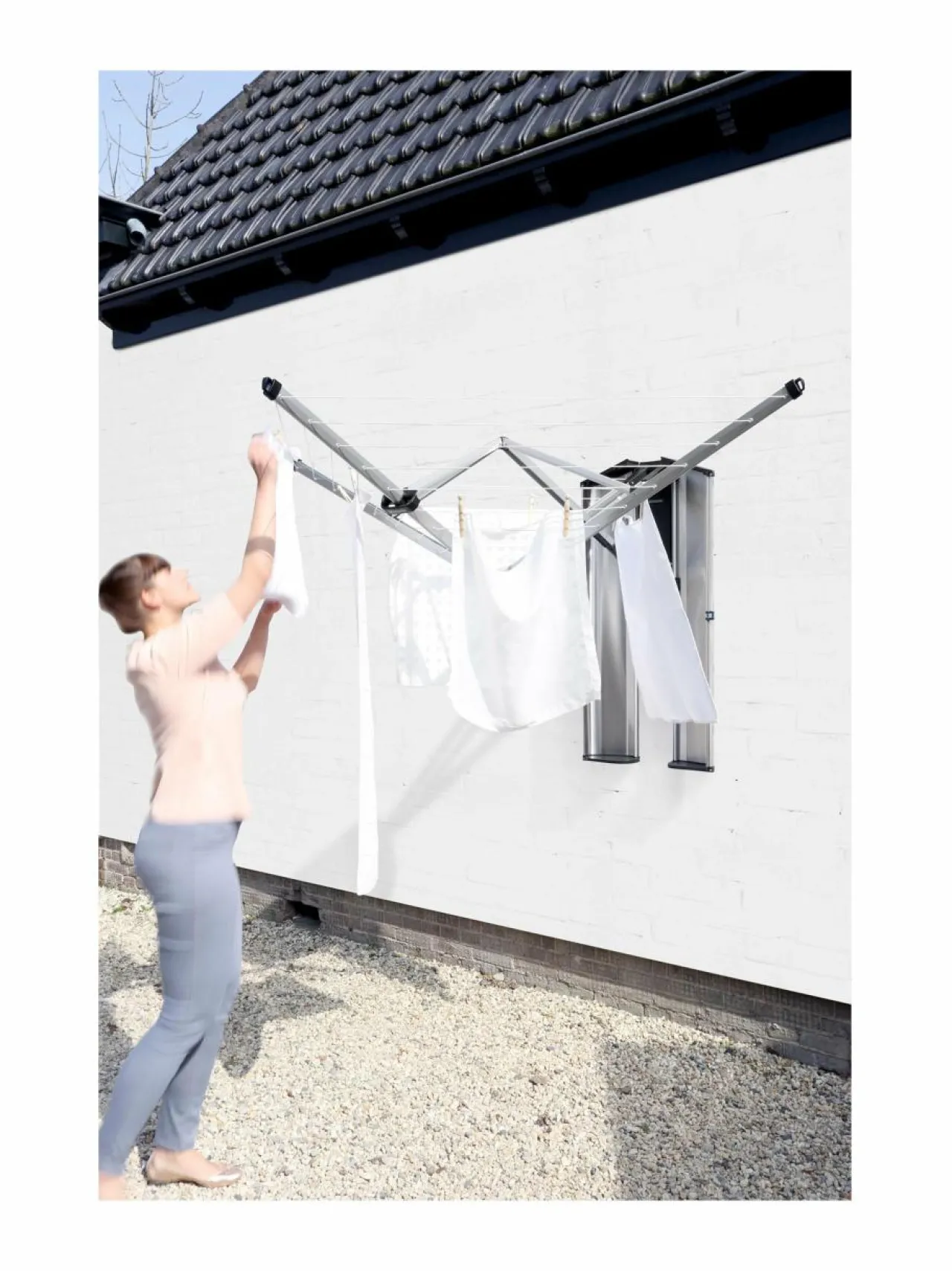 Pyykkihuolto<Brabantia WallFix -seinäkiinnitteinen pyykinkuivausteline GREY
