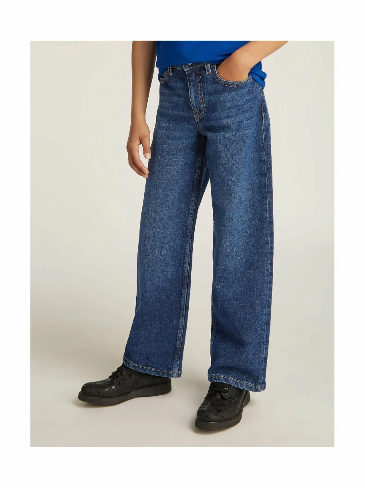 Farkut<Calvin Klein Kids Wide Leg Authentic -farkut 1BJ AUTHENTIC DARK BLUE COM