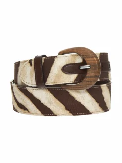 Vyöt<Lauren Ralph Lauren Wood Buckle -vyö ZEBRA/DARK HICKORY