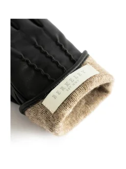 Käsineet<Berkeley W's Siena Lthr Gloves -nahkasormikkaat villavuorilla MUSTA