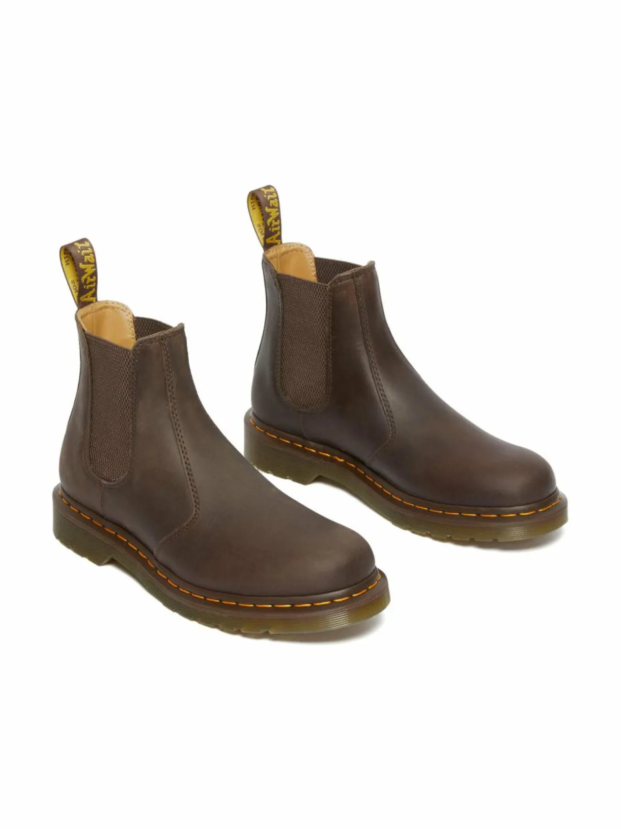 Nilkkurit<Dr. Martens Yellow Stitch Crazy Horse Chelsea -bootsit DARK BROWN
