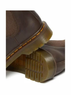 Nilkkurit<Dr. Martens Yellow Stitch Crazy Horse Chelsea -bootsit DARK BROWN