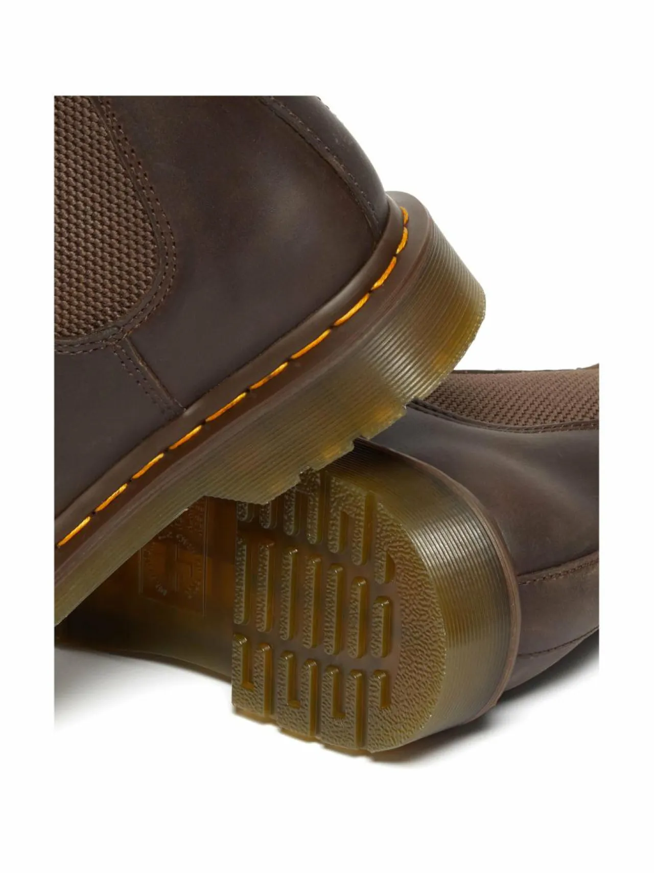 Nilkkurit<Dr. Martens Yellow Stitch Crazy Horse Chelsea -bootsit DARK BROWN