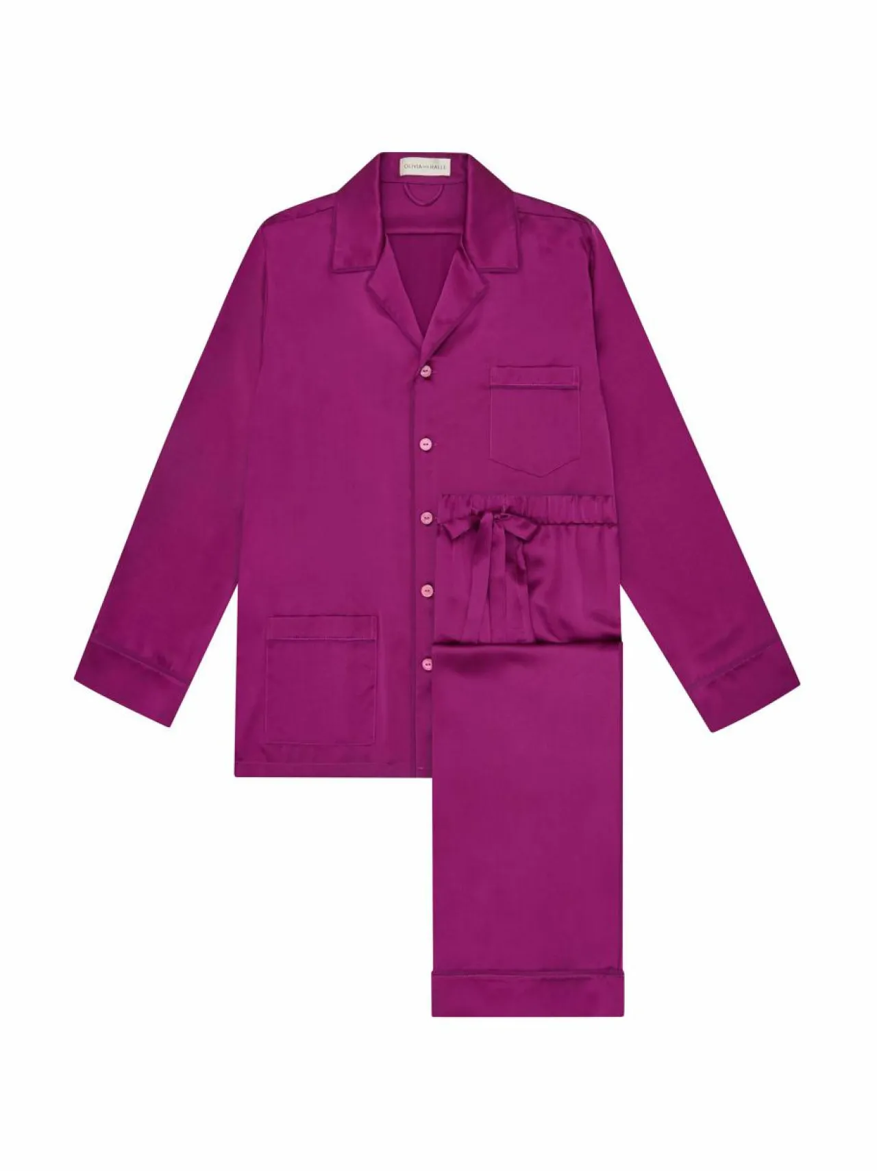 Yö- & Oloasut<Olivia von Halle Yves-silkkipyjama 2-osainen PLUM