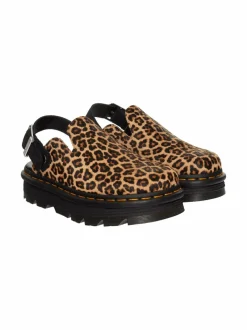 Sandaalit<Dr. Martens Zebzag Mule Leopard -mokkanahkapistokkaat LIGHT TAN+BLACK