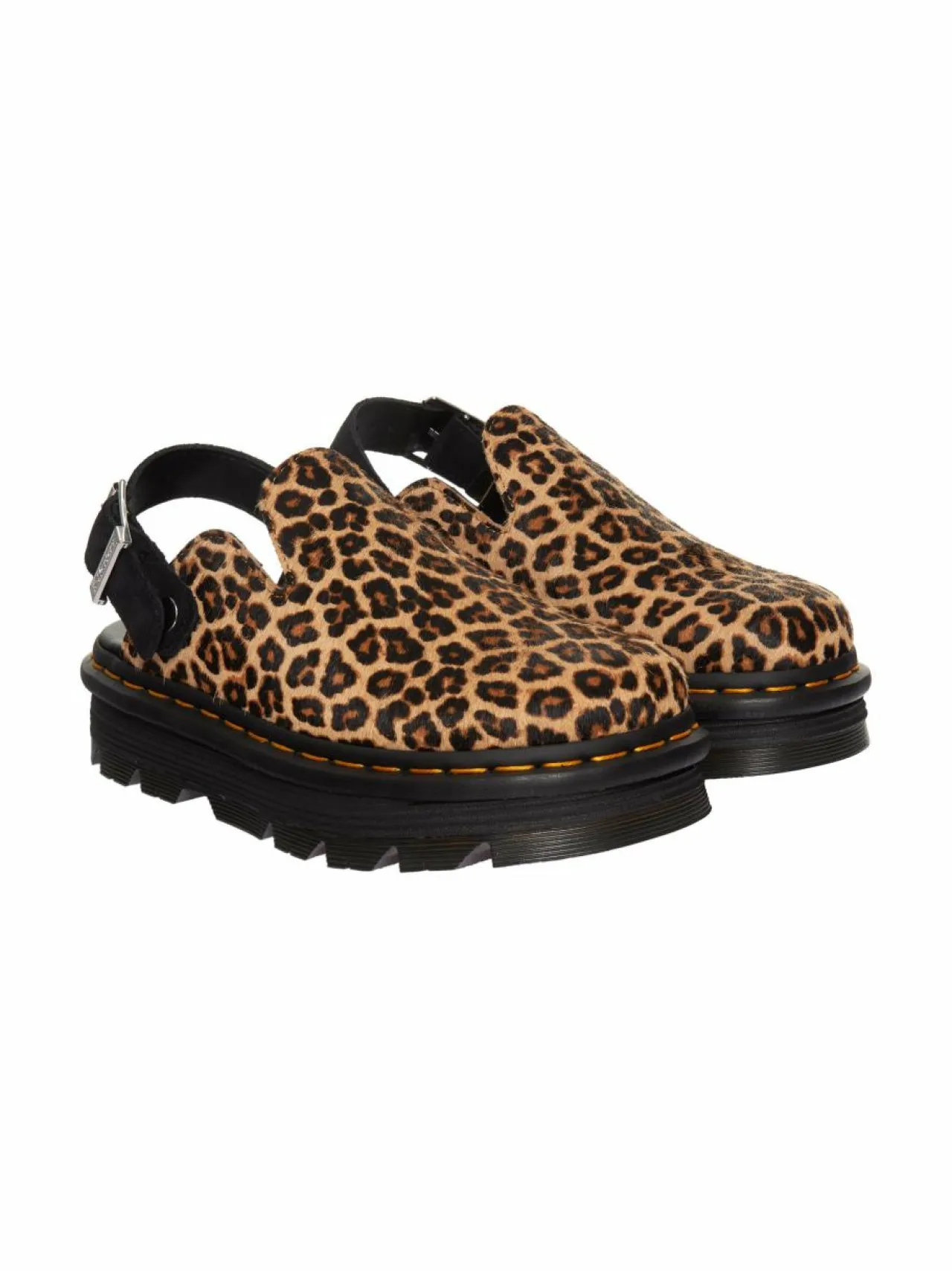 Sandaalit<Dr. Martens Zebzag Mule Leopard -mokkanahkapistokkaat LIGHT TAN+BLACK